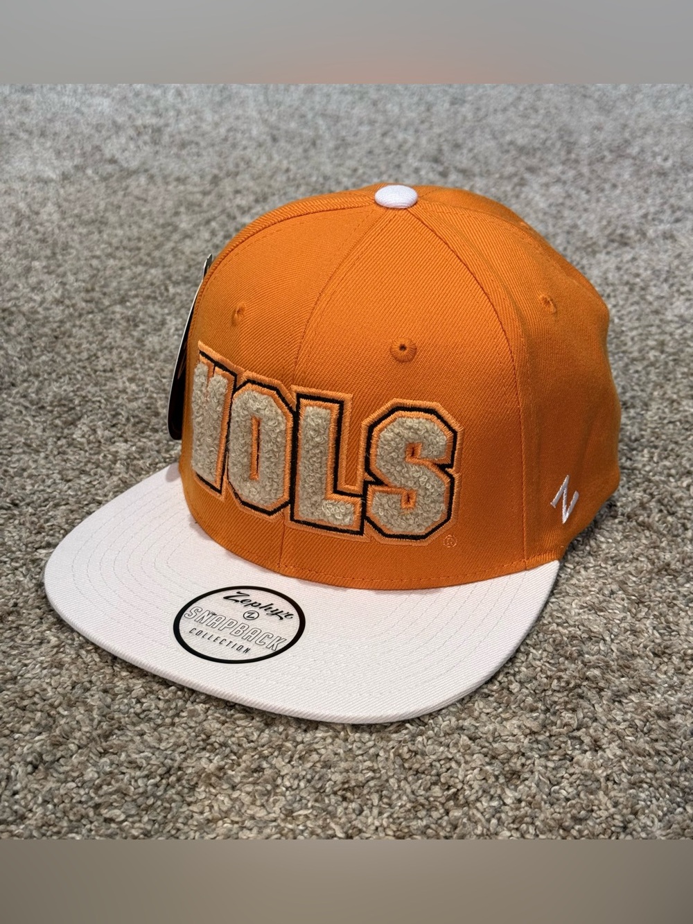 Zephyr Tennessee volunteer adjustable Snapback Flat Bill Z11 Retro Chenille Hat